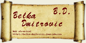 Belka Dmitrović vizit kartica